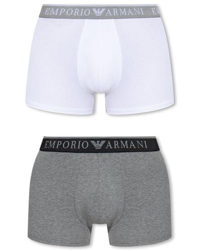 Emporio Armani Branded Boxers Two-pack, - White