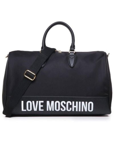 Love Moschino Logo Printed City Lovers Holdall - Black