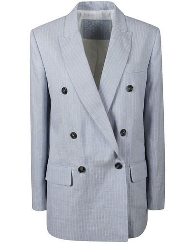 Iceberg Pinstriped Double-breasted Blazer - Blue