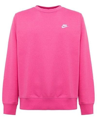 Nike Logo-print Crewneck Sweater - Pink