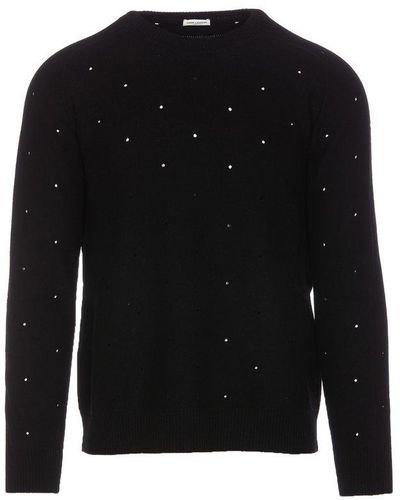 Saint Laurent Crewneck Long-sleeved Jumper - Black