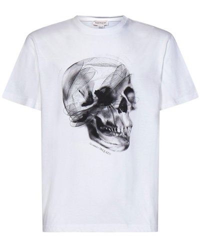 Alexander McQueen Dragonfly Skull T-Shirt - White