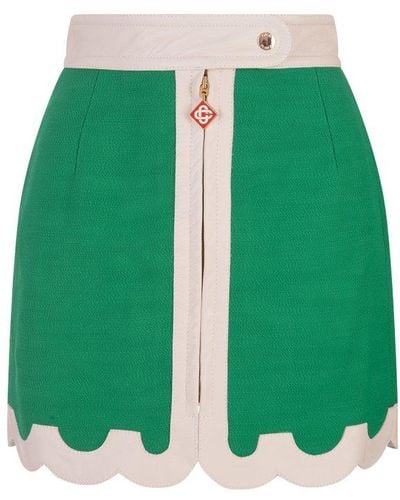 Casablancabrand Scallop Hem Mini Skirt - Green