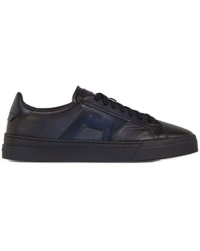 Santoni Double Buckle Lace-up Sneakers - Blue