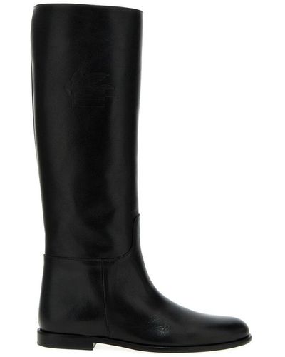 Etro Almond-toe Riding Boots - Black