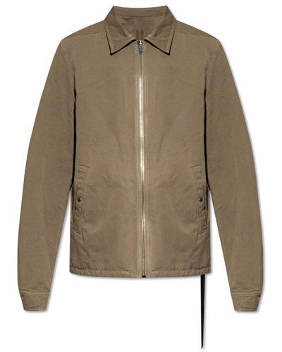 Rick Owens ‘Zipfront’ Jacket With Collar - Brown
