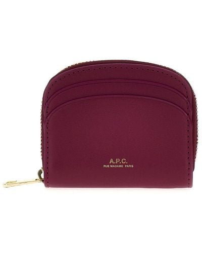 A.P.C. Demi-lune Mini Compact Wallet - Purple
