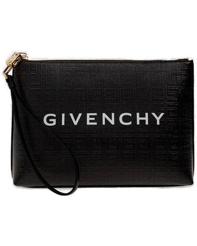 Givenchy 4g Logo Printed Clutch Bag - Black