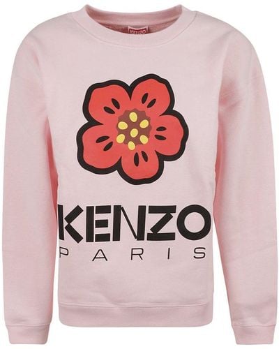 KENZO Logo Printed Crewneck Sweatshirt - Pink