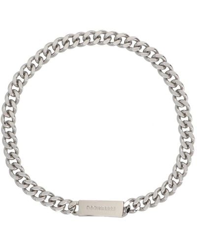 DSquared² Logo Plaque Chain Necklace - Metallic