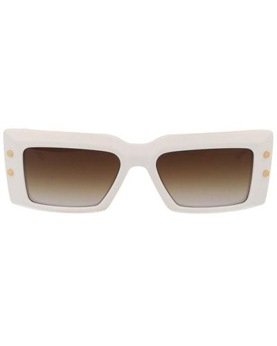 BALMAIN EYEWEAR Rectangle Frame Sunglasses - White