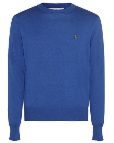 Vivienne Westwood Blue Cotton-wool Blend Orb Sweater