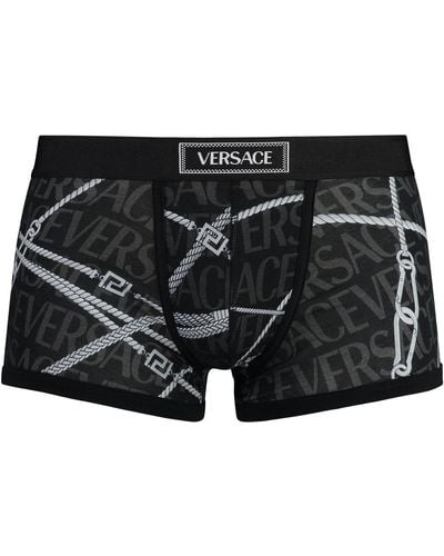 Versace All-over Printed Trunks - Black