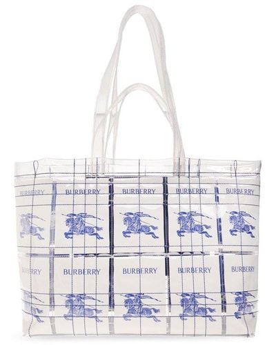Burberry 'ekd Label' Shopper Bag, - White