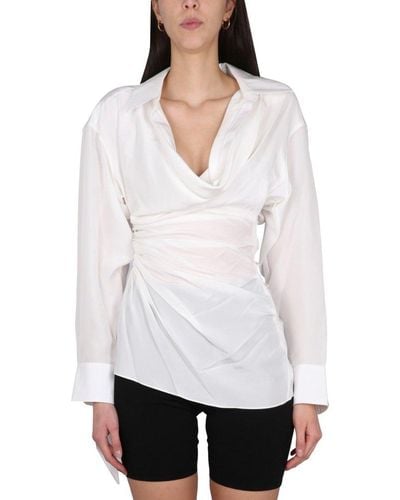 Alexander Wang Shirt With Draped Neckline - White