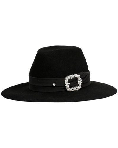 Maison Michel Kyra Fedora Hat - Black