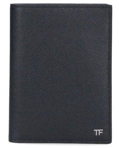 Tom Ford Logo Plaque Bi-fold Wallet - Black