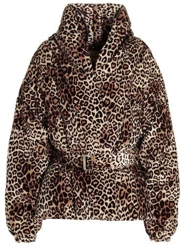 Alexandre Vauthier Leopard Printed Belted Jacket - Brown