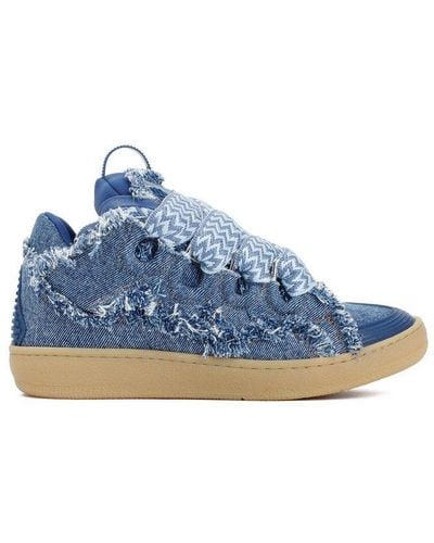 Lanvin Frayed Curb Trainers - Blue