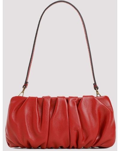 STAUD Bean Ruched Strapped Clutch Bag - Red