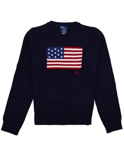 Polo Ralph Lauren Graphic Intarsia Knitted Sweater - Blue
