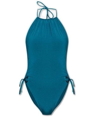 Saint Laurent Halterneck One Piece Swimsuit - Blue
