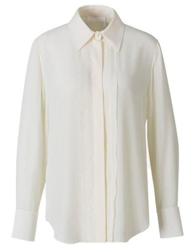 Chloé Embroidered Crepe Shirt - White