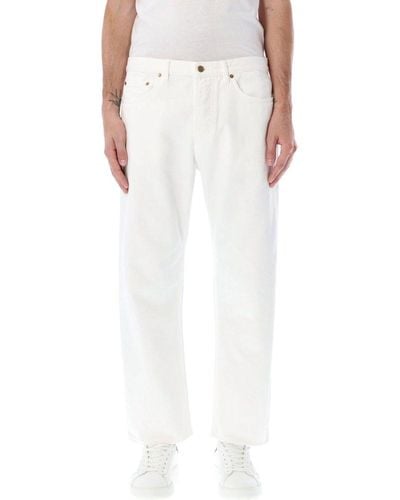 Golden Goose Mid-rise Distressed-hem Jeans - White