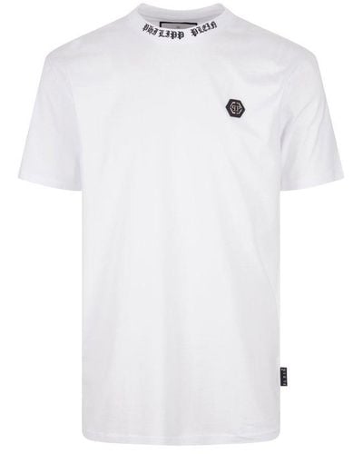 Philipp Plein Logo-embroidered Crewneck T-shirt - White