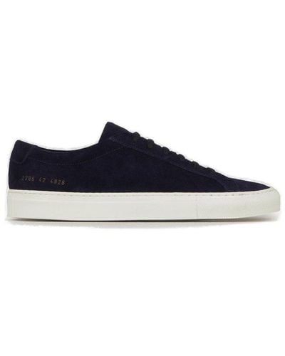 Common Projects Original Achilles Waxed-suede Sneakers - Blue