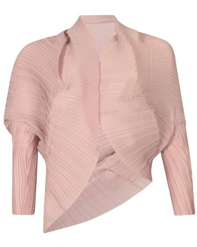 Max Mara Pleated Long-sleeved Jacket - Pink