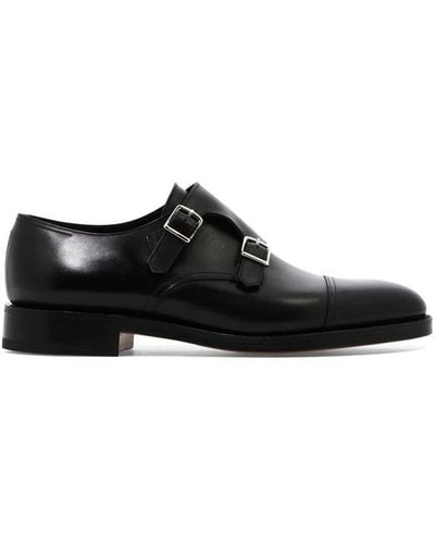 John Lobb William Monk Strap Shoes - Black