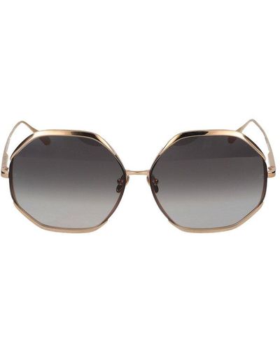 Linda Farrow Irregualr Frame Sunglasses - Black