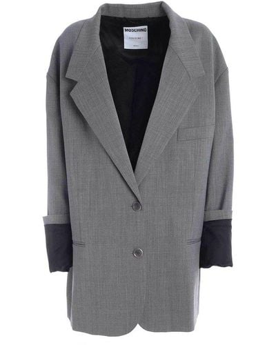 Moschino Maxi Lapels Oversize Jacket - Grey