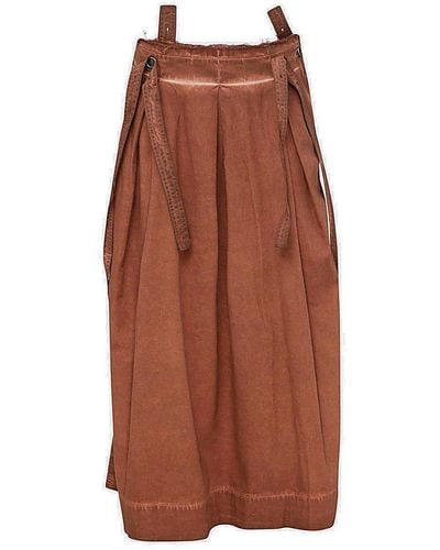 Uma Wang Dark Orange Cotton Skirt - Brown