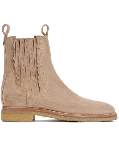Golden Goose Chelsea Suede Boots Shoes - Natural