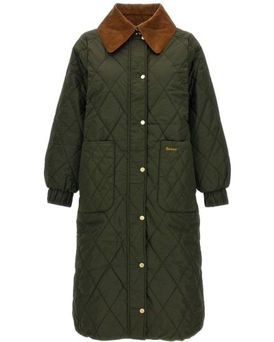 Barbour Marsett Long Quilted Jacket - Green