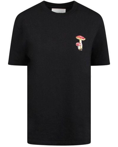 Jil Sander Garaphic Embroidered Crewneck T-shirt - Black