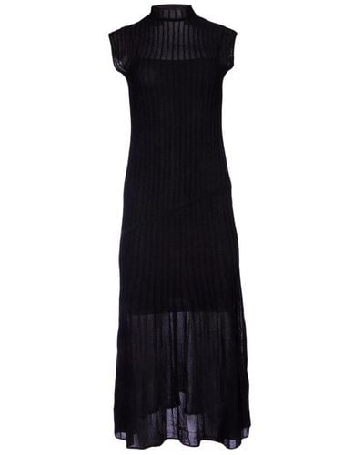 Calvin Klein Sheer Ottoman Dress - Black