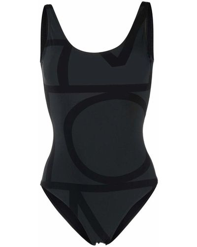 Totême Monogrammed One Piece Swimsuit - Black