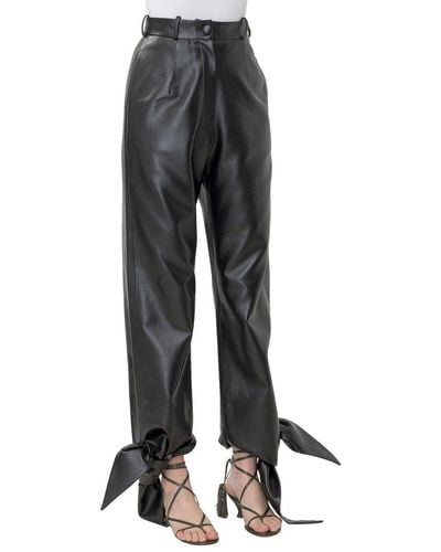 Matériel Tie-cuff High-waisted Pants - Black