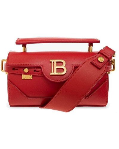 Balmain B-buzz 19 Foldover Top Clutch Bag - Red