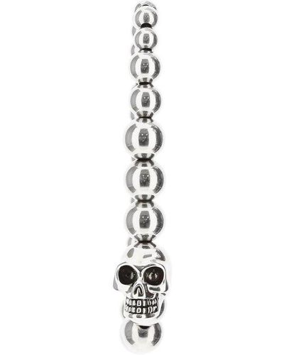Alexander McQueen Skull Pearl Bracelet - White