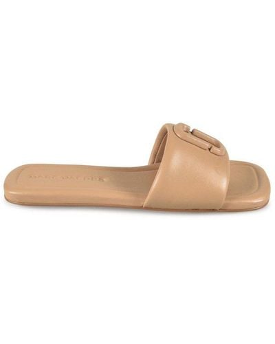 Marc Jacobs Logo Plaque Square-toe Sandals - Brown