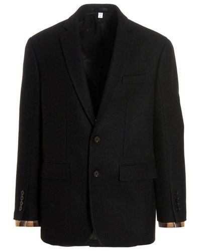 Burberry Wool Tailored Blazer Jacket - Black