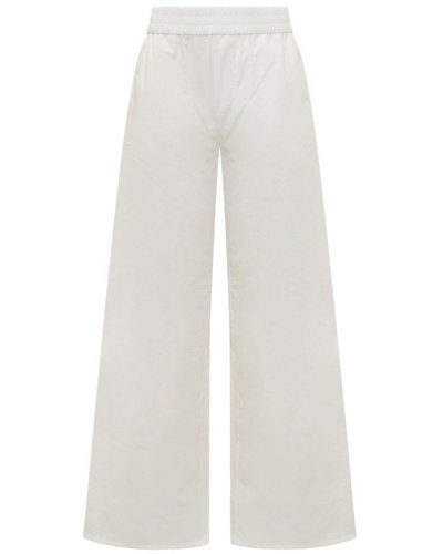 DSquared² Logo Patch Wide Leg Trousers - White