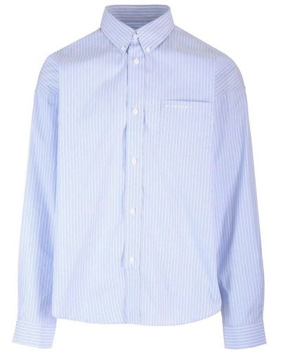 Givenchy Striped Long-sleeved Shirt - Blue