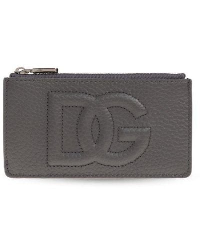 Dolce & Gabbana Card Case With Logo, - Grey