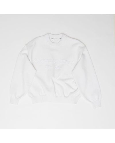 Alexander Wang Logo Intarsia-knit Pullover - White