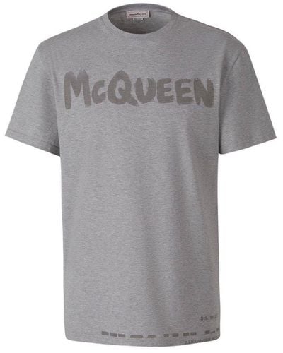 Alexander McQueen Printed Logo T-shirt - Grey